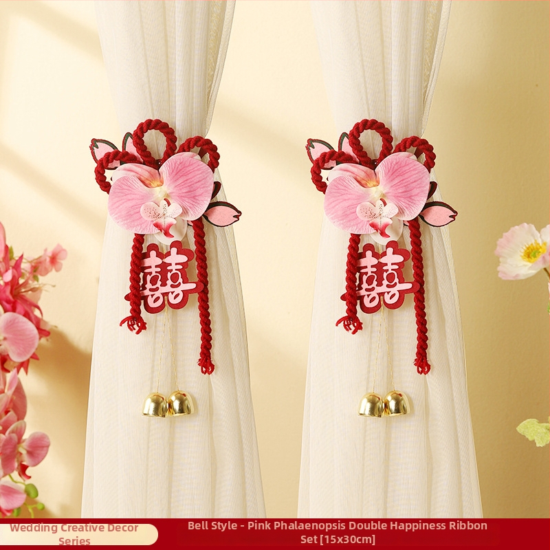 Esküvői függönyökhöz kötőpánt – pár dekoratív, fonalból készült dísz a hálószobához és a lépcsőhöz (csomagolás Opp zacskó; esküvői dekoráció)