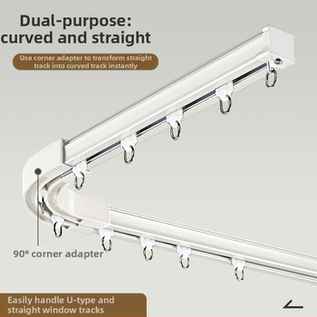 Alumínium ötvözetből készült dupla sínes függönyrúd, csendes futás, felső szerelés
