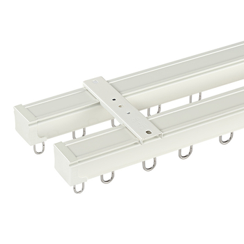 Alumínium ötvözetből készült dupla sínes függönyrúd, csendes futás, felső szerelés