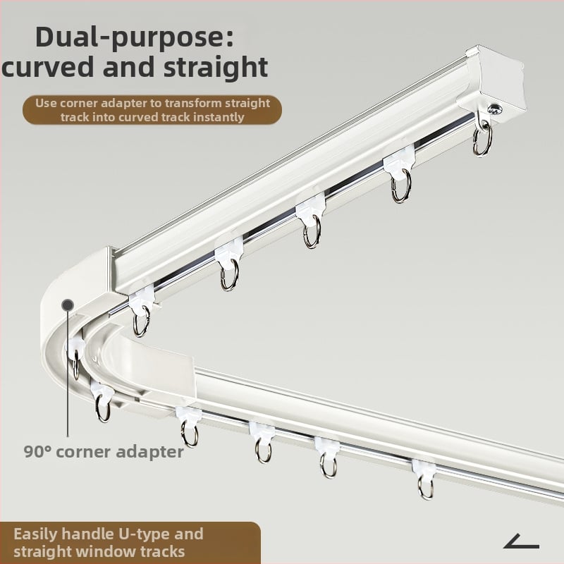 Alumínium ötvözetből készült dupla sínes függönyrúd, csendes futás, felső szerelés