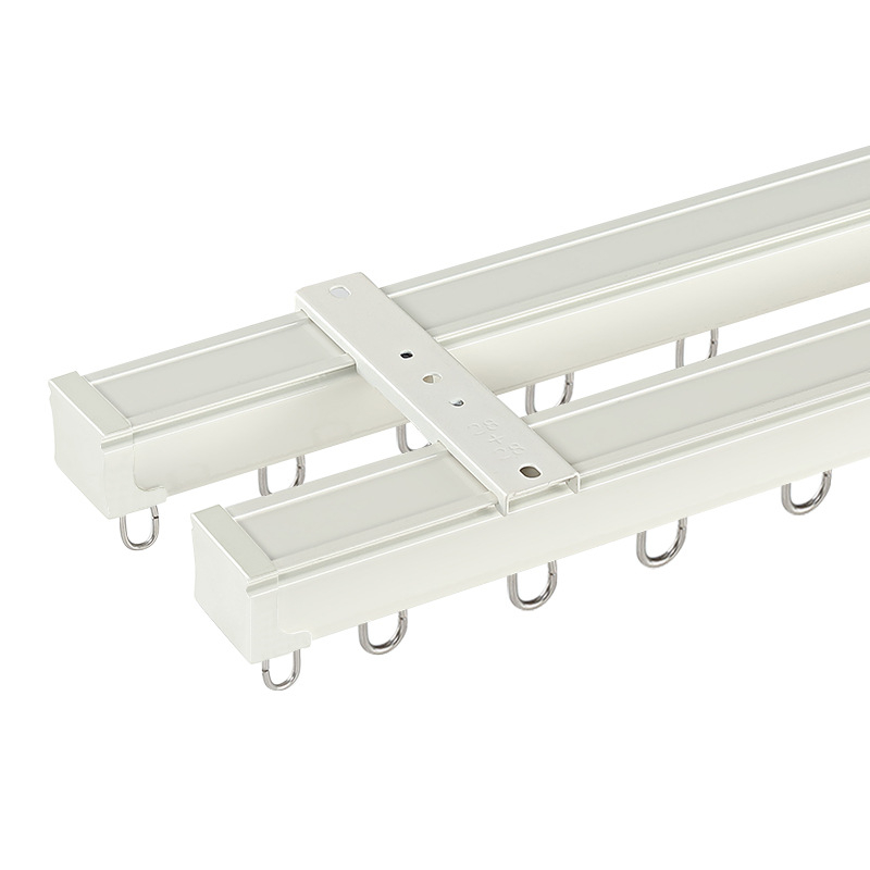 Alumínium ötvözetből készült dupla sínes függönyrúd, csendes futás, felső szerelés