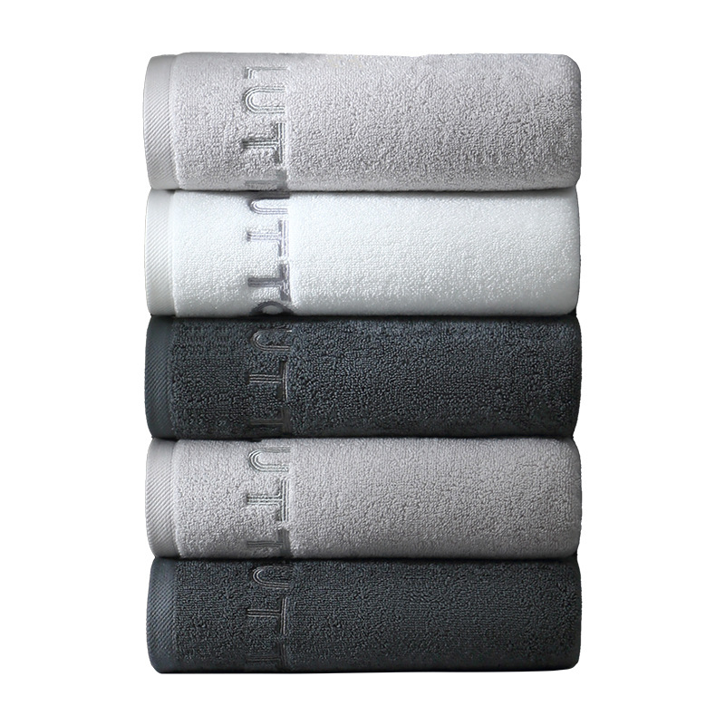 Set ručnika od 100% pamuka, za lice i za kupanje, 32s pređa, izvezeni detalji, visoka i niska vlakna, težina 120–140 g