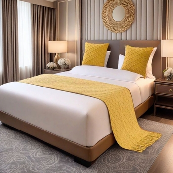 Покривка за легло за хотели и къщи за гости — прост модернистичен стил; 210–220 g/m², еднотонен модел, Спално бельо: одеяла и флисови одеяла