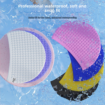 Силиконова шапка за плуване за дълга коса – водоустойчива, защита на ушите, за възрастни, професионална