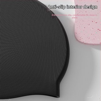 Силиконова шапка за плуване за дълга коса – водоустойчива, защита на ушите, за възрастни, професионална