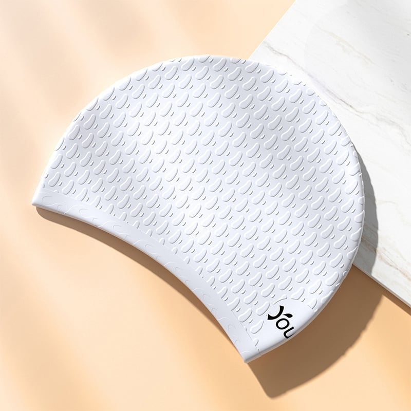 Силиконова шапка за плуване за дълга коса – водоустойчива, защита на ушите, за възрастни, професионална