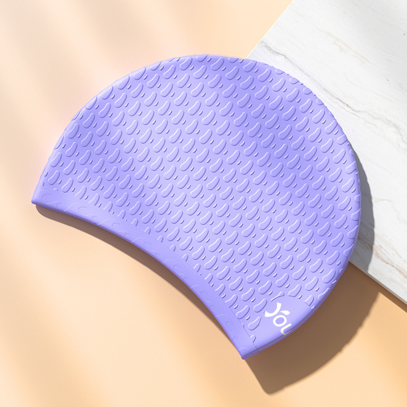 Силиконова шапка за плуване за дълга коса – водоустойчива, защита на ушите, за възрастни, професионална