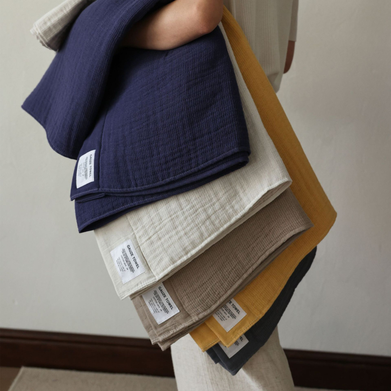 Japanskog stila, 100% pamuk, s naboranim vlaknom, jednobojna, za bebe i djecu, kvadratni ručnik za lice i kupanje, izuzetno mekan i upija