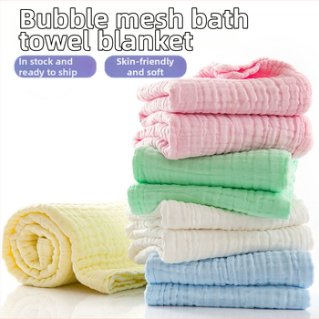 Novorođena gazna ručnik za kupanje, 6-slojna pamuk vlakna, super mekana i upijajuća dječja deka (Materijal: 100% pamuk; Tehnologija pređe: Ply; Sadržaj pamuka: 96–100%; Logotip tiskanje: dostupno; Prilagodba: moguća)