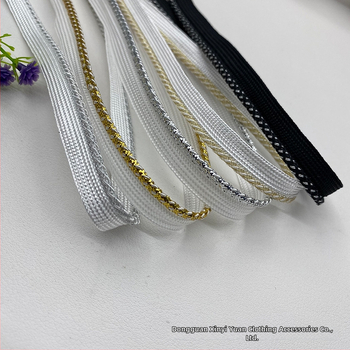 Csillogó piping szalag dekoratív rész ruhákhoz, párnákhoz, függönyökhöz, táskákhoz, cipőkhöz és sapkákhoz — HY2250