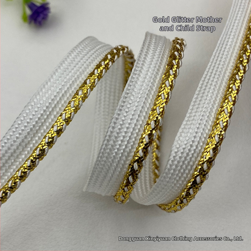 Csillogó piping szalag dekoratív rész ruhákhoz, párnákhoz, függönyökhöz, táskákhoz, cipőkhöz és sapkákhoz — HY2250