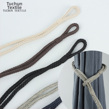 Pure μοντέρνο μινιμαλιστικό τετράγωνο σκοινί κουρτινας – χειροποίητη πλεκτή στριφτή πλέξη, ταινία κουρτίνας, προσαρμόσιμη