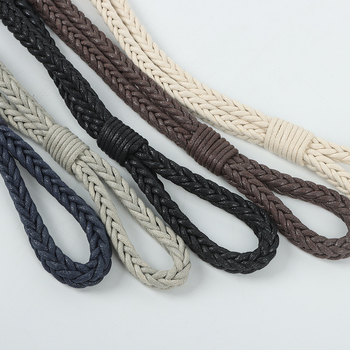 Pure μοντέρνο μινιμαλιστικό τετράγωνο σκοινί κουρτινας – χειροποίητη πλεκτή στριφτή πλέξη, ταινία κουρτίνας, προσαρμόσιμη