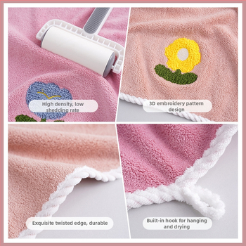 Youhe 3D ušiveni ručnik za lice, Coral fleece, šivanje, 80–100 g