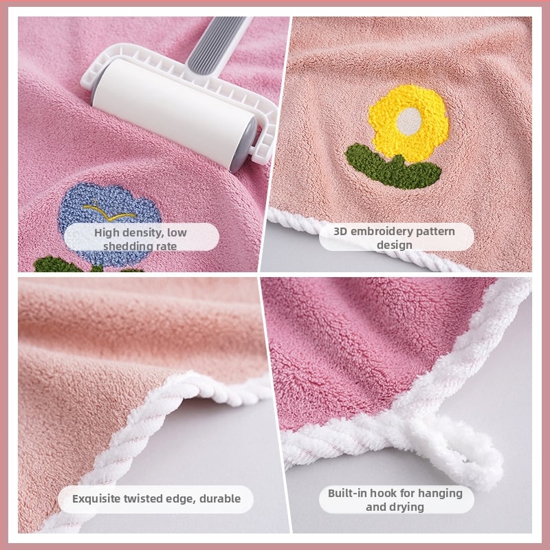 Youhe 3D ušiveni ručnik za lice, Coral fleece, šivanje, 80–100 g