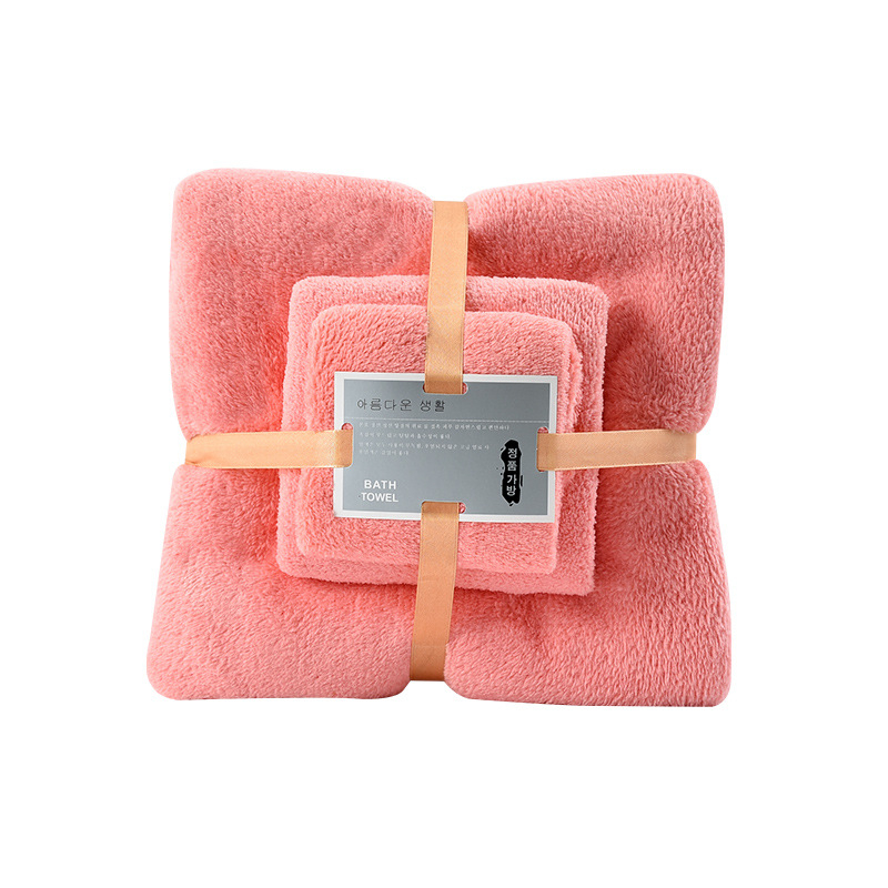 Комплект коралов флис кърпи в подаръчна кутия, 140–170 g на кърпа, гладка тъкан, персонализиране на лого