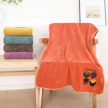 Σετ πετσέτες μπάνιου και προσώπου από φλίς κοράλλι, 460 g, απλό ύφασμα, δυνατή εκτύπωση λογότυπου, συσκευασία δώρου