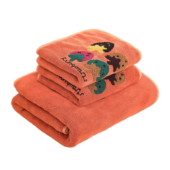 Σετ πετσέτες μπάνιου και προσώπου από φλίς κοράλλι, 460 g, απλό ύφασμα, δυνατή εκτύπωση λογότυπου, συσκευασία δώρου