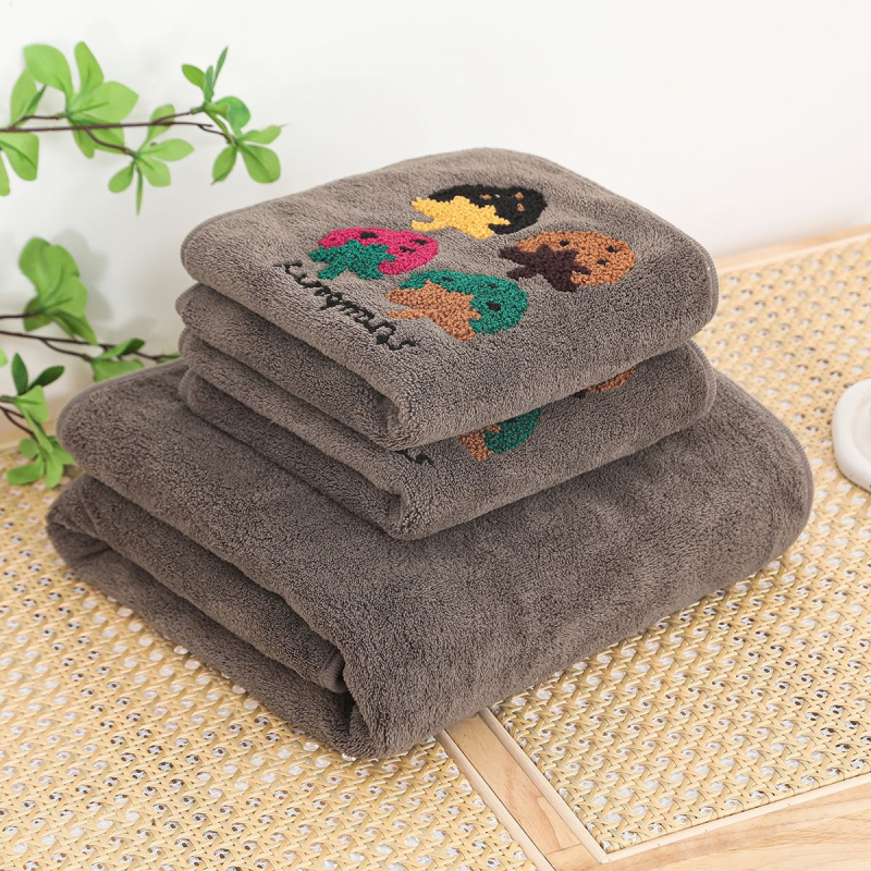 Σετ πετσέτες μπάνιου και προσώπου από φλίς κοράλλι, 460 g, απλό ύφασμα, δυνατή εκτύπωση λογότυπου, συσκευασία δώρου