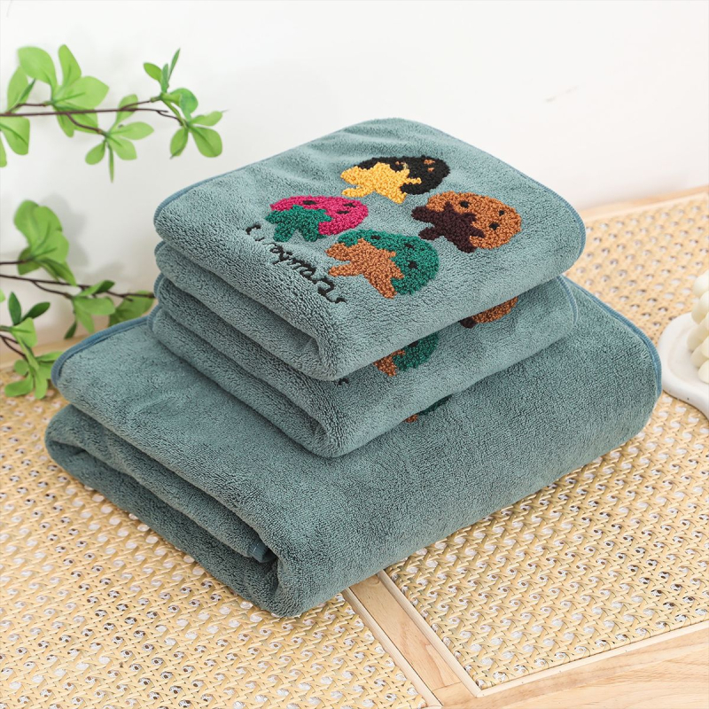 Σετ πετσέτες μπάνιου και προσώπου από φλίς κοράλλι, 460 g, απλό ύφασμα, δυνατή εκτύπωση λογότυπου, συσκευασία δώρου