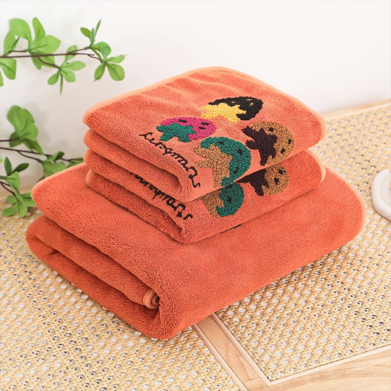 Σετ πετσέτες μπάνιου και προσώπου από φλίς κοράλλι, 460 g, απλό ύφασμα, δυνατή εκτύπωση λογότυπου, συσκευασία δώρου