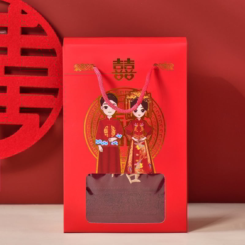 Лицеви кърпи за сватба – двойка, памук, бродирани, 140 г, 32S прежди