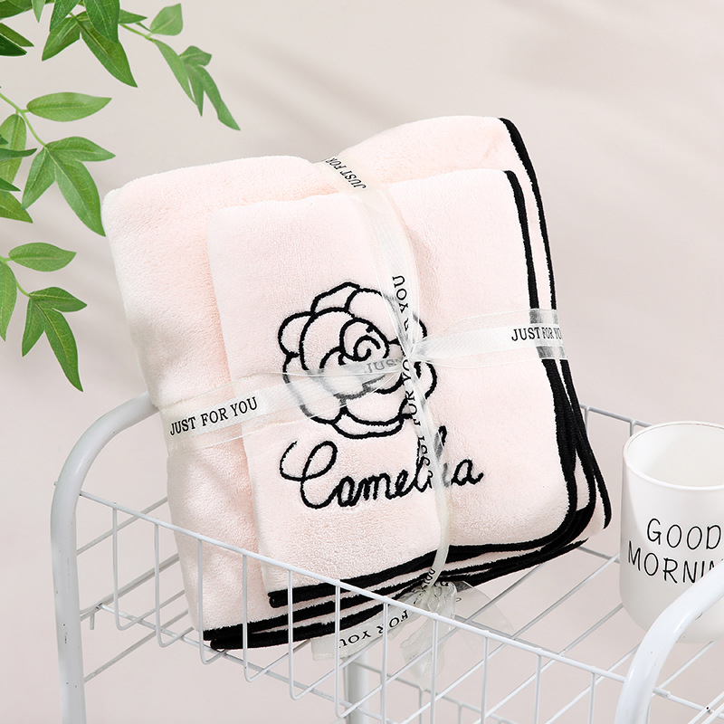 Koralni pliš ručnik u darovnoj kutiji, 1300 g, vez, šivanje i jednostavno tkanje, tisk loga dostupan