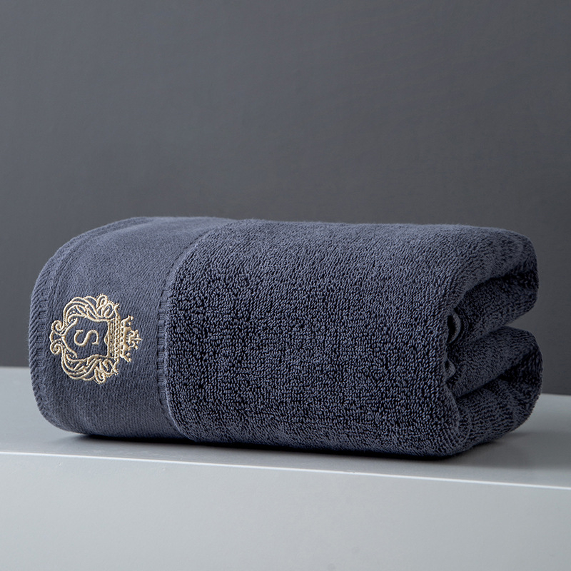 Κεντημένο σετ πετσετών από 100% βαμβάκι – Τριών τεμαχών πετσέτες μπάνιου, χεριών και προσώπου, 32S νήματα, Jacquard, 100–120 g