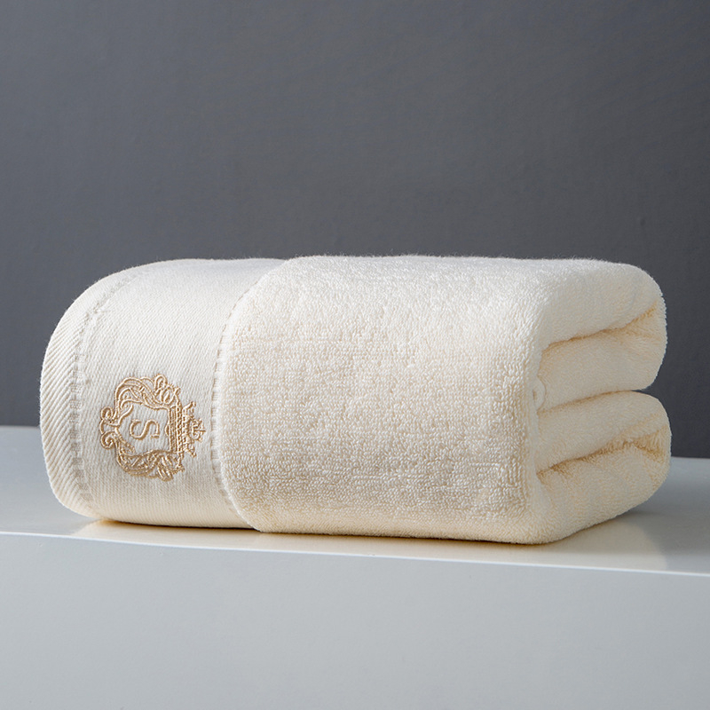 Κεντημένο σετ πετσετών από 100% βαμβάκι – Τριών τεμαχών πετσέτες μπάνιου, χεριών και προσώπου, 32S νήματα, Jacquard, 100–120 g