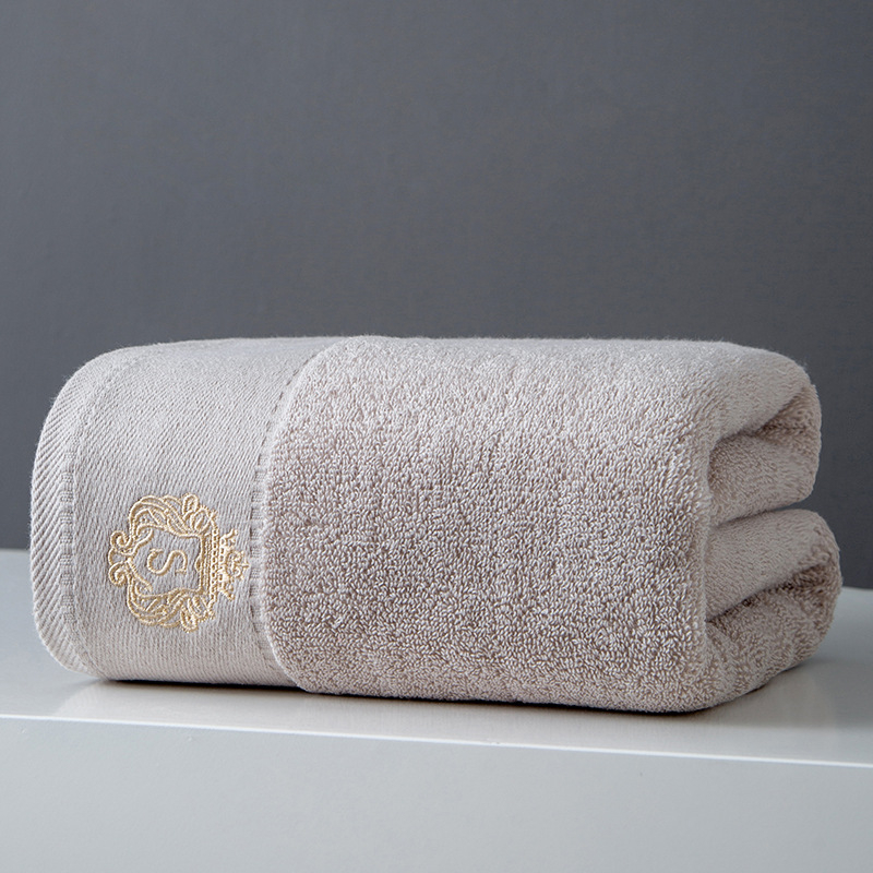 Κεντημένο σετ πετσετών από 100% βαμβάκι – Τριών τεμαχών πετσέτες μπάνιου, χεριών και προσώπου, 32S νήματα, Jacquard, 100–120 g