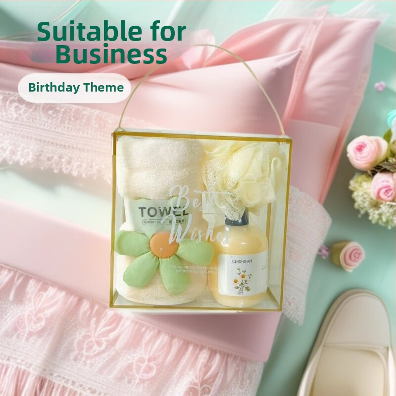 Set ručnika coral fleece u darovnoj kutiji s cvjetnim uzorkom, 620 g, moguć ispis logotipa, prilagodljivo, šavovi i ravno tkanje