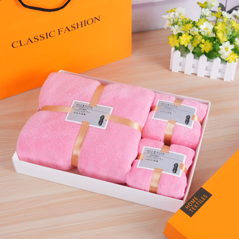 Prilagođeni coral velvet ručnik u darovnoj kutiji, tiskanje logotipa dostupno, 500–600 g