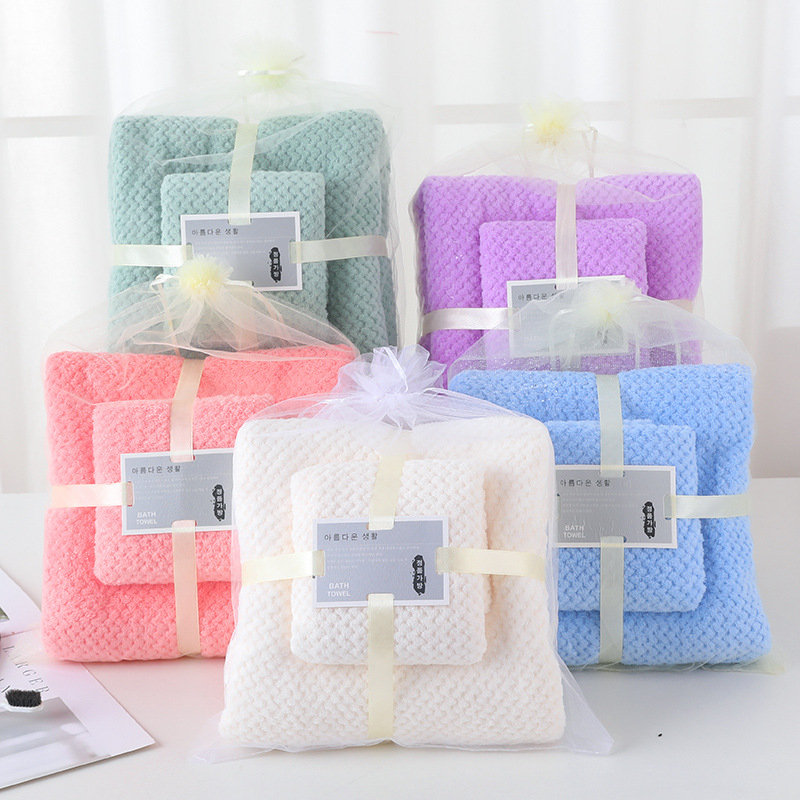 Σετ δύο πετσέτες μπάνιου μαμά και παιδί από βελούδο κοραλλιού, 100D, 250 g, δυνατότητα εκτύπωσης λογοτύπου