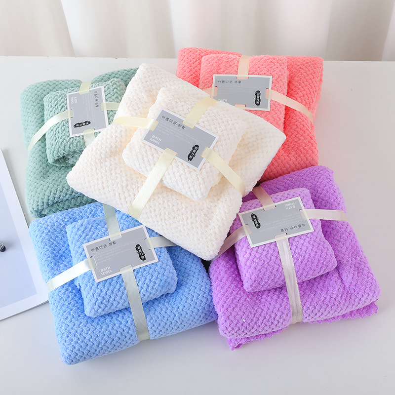 Σετ δύο πετσέτες μπάνιου μαμά και παιδί από βελούδο κοραλλιού, 100D, 250 g, δυνατότητα εκτύπωσης λογοτύπου