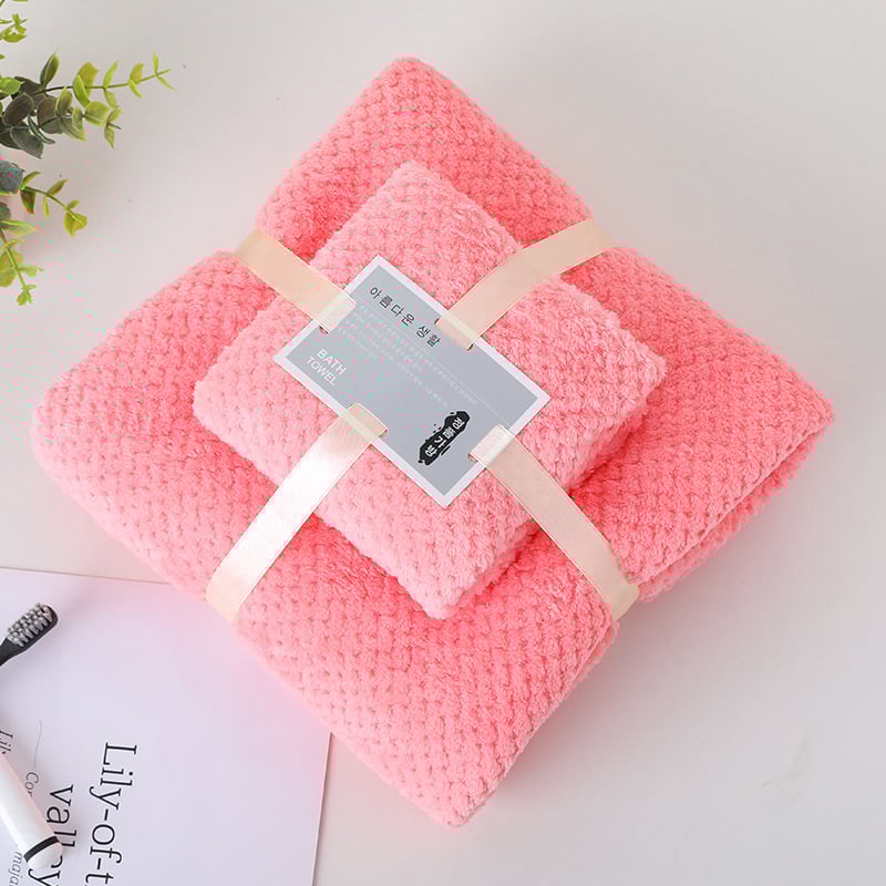 Σετ δύο πετσέτες μπάνιου μαμά και παιδί από βελούδο κοραλλιού, 100D, 250 g, δυνατότητα εκτύπωσης λογοτύπου