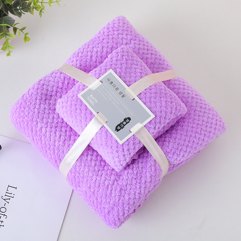 Σετ δύο πετσέτες μπάνιου μαμά και παιδί από βελούδο κοραλλιού, 100D, 250 g, δυνατότητα εκτύπωσης λογοτύπου