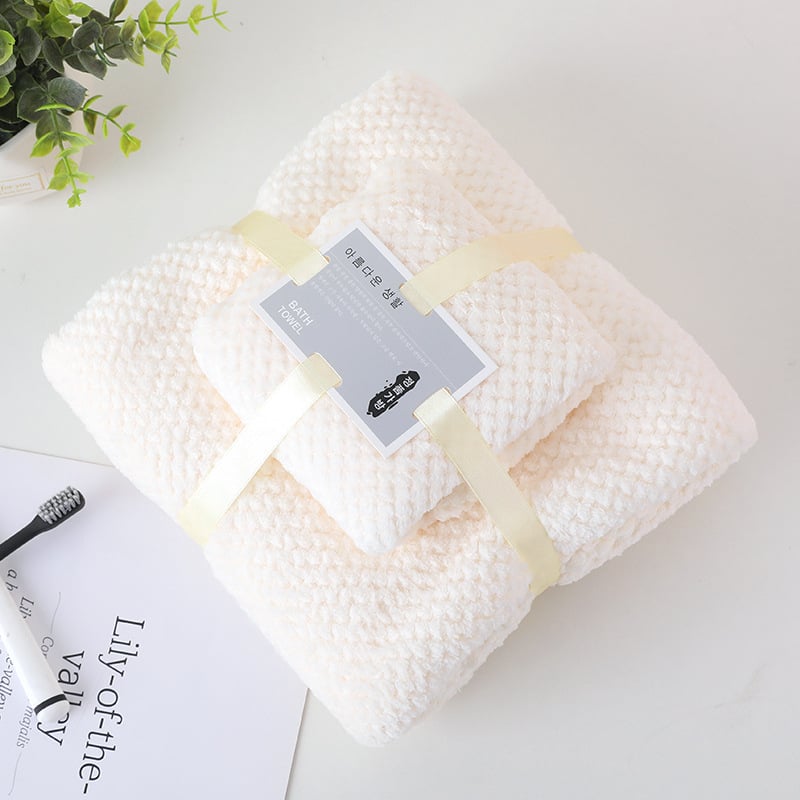 Σετ δύο πετσέτες μπάνιου μαμά και παιδί από βελούδο κοραλλιού, 100D, 250 g, δυνατότητα εκτύπωσης λογοτύπου