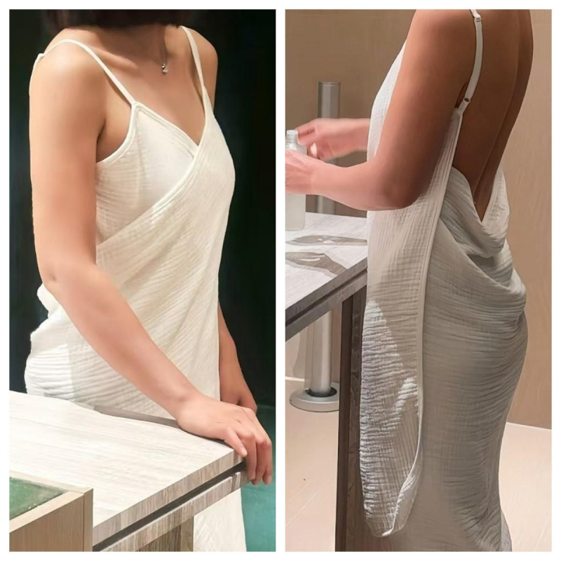 Ženski pamučni халат s četiri sloja crepe gauze, wrap stil, ručnik za tus/plaza, može se nositi kao noćna haljina ili omot