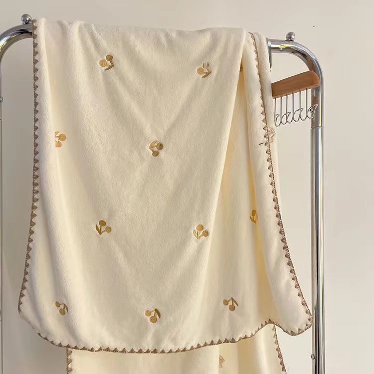 Instagram-stil kupaonski ručnik set, ženski, slatko, visoko upijajući, brzo sušenje, debeli koralni fleece, dvodijelni set za kućnu ili studentsku upotrebu