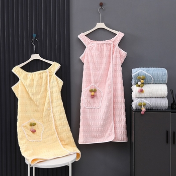 Halat de baie pentru femei, lungime medie, cu buzunare, absorbant, uscare rapidă, din fleece coral