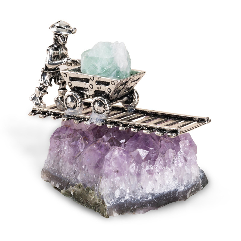 Cluster natural de ametist, ornament pentru casă, formă neregulată, claritate VS