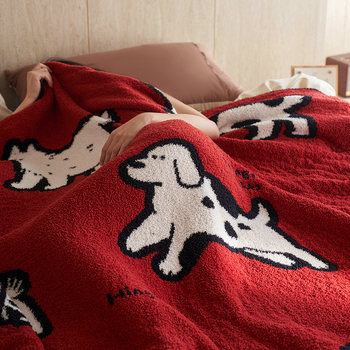 Duoxianman Milk Velvet Blanket – Плетено, Полуплюшено, Геометричен модел, Milk fleece blanket, За всички сезони