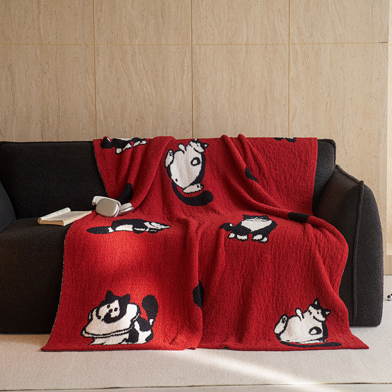 Duoxianman Milk Velvet Blanket – Плетено, Полуплюшено, Геометричен модел, Milk fleece blanket, За всички сезони