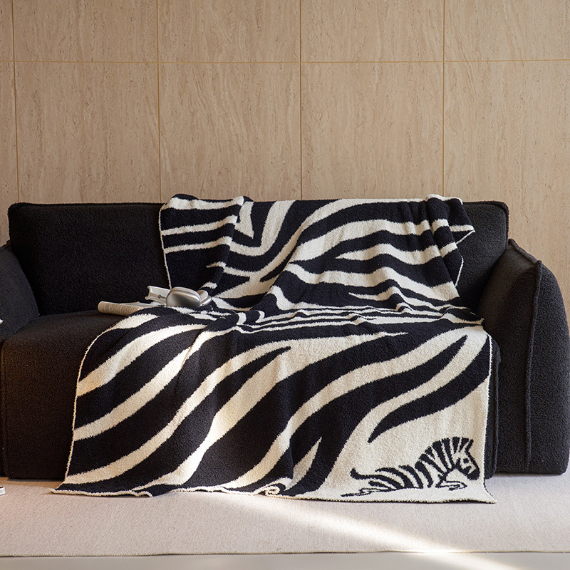 Duoxianman Milk Velvet Blanket – Плетено, Полуплюшено, Геометричен модел, Milk fleece blanket, За всички сезони