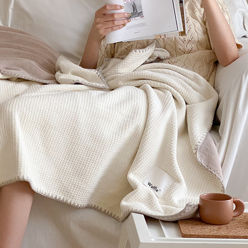 Вафелено одеяло за диван и офис, Nordic стил, 3% свиване, сезон пролет-есен