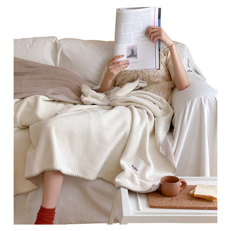 Вафелено одеяло за диван и офис, Nordic стил, 3% свиване, сезон пролет-есен