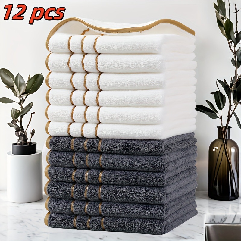 Комплект квадратни кърпи с ивици, 85% полиестер, 15% найлон, 300 г/м², винтидж стил, обработка и персонализация: Да