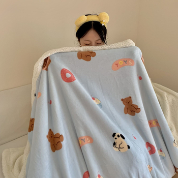Одеяло, многофункционално за всички сезони, с дизайн карикатури и цветя, синтетично влакно, персонализируемо