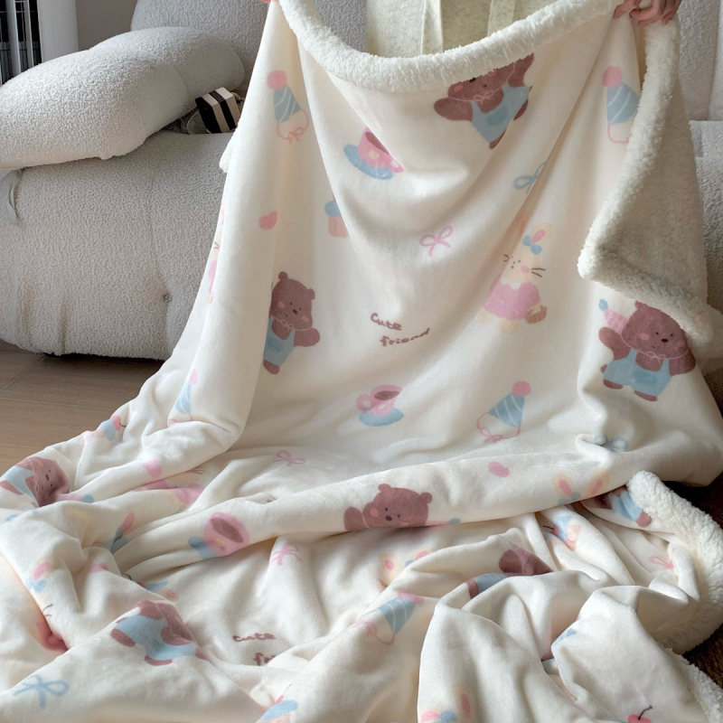 Одеяло, многофункционално за всички сезони, с дизайн карикатури и цветя, синтетично влакно, персонализируемо