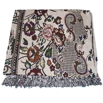 Хавлиено одеяло с флорална шарка, полиестер, за пролетно-есенен сезон, пасторален стил